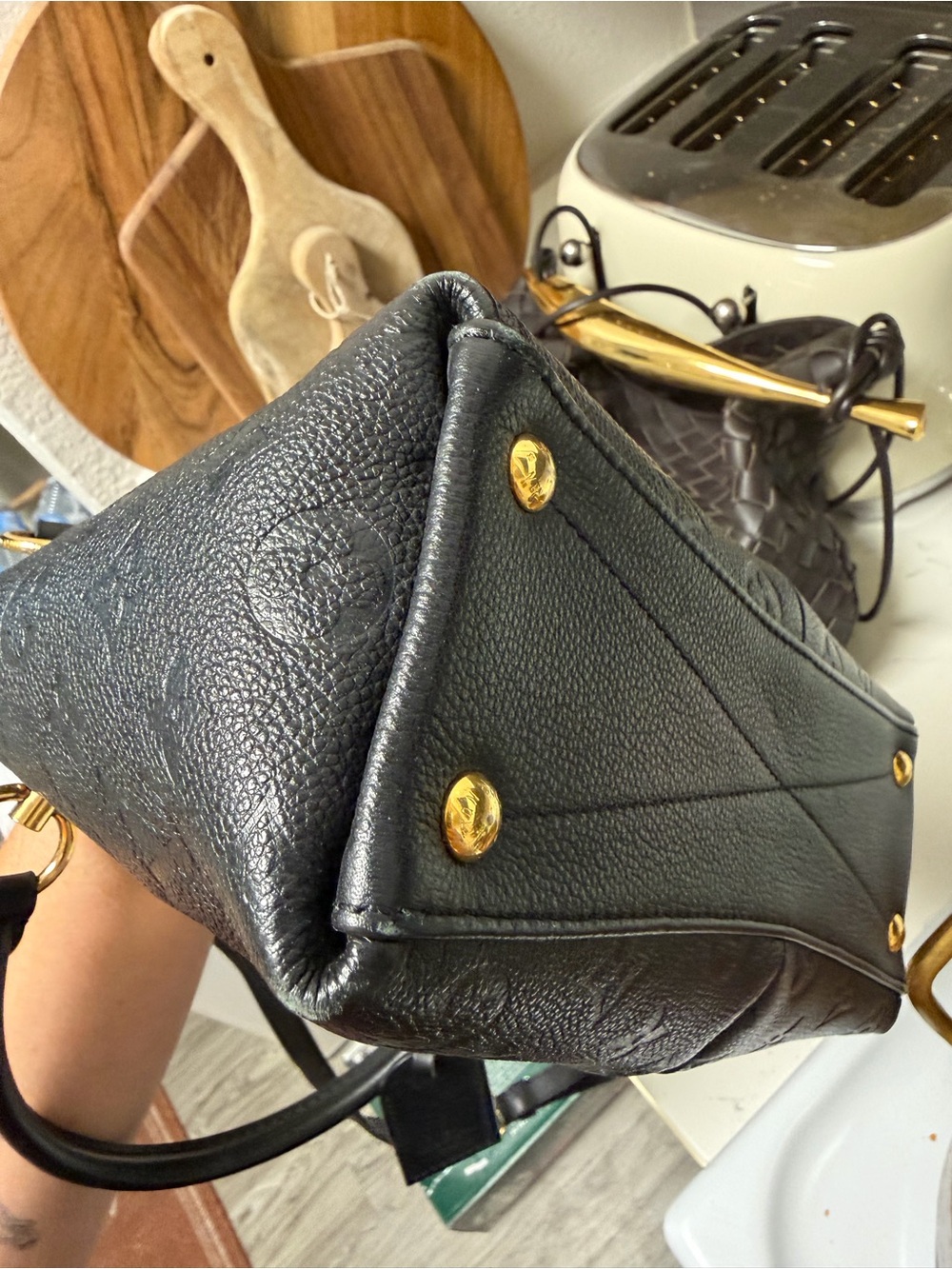 Louis Vuitton Empreinte V Tote BB Black and Cream - Picture 12 of 13